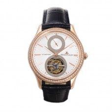 Master Ultra Thin Tourbillon White Dial with Diamond Bezel in Rose Gold