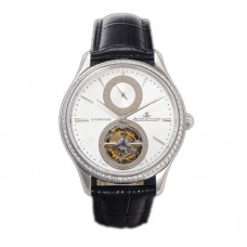 Master Ultra Thin Tourbillon White Dial with Diamond Bezel in White Gold