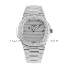 Nautilus Jumbo 5711 Diamond Dial in White Gold with Paved Diamonds Nautilus Jumbo 5711 Diamond Dial in White Gold with Paved Diamonds
