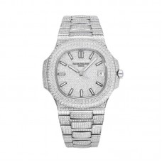 Nautilus Jumbo 5711 Diamond Dial with Diamond Bezel with Paved Diamonds in White Gold Nautilus Jumbo 5711 Diamond Dial with Diamond Bezel with Paved Diamonds in White Gold