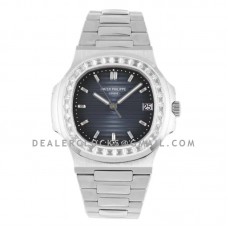 Nautilus Jumbo 5711/1A Blue Dial with Diamond Bezel