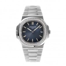 Nautilus Jumbo 5711/1A Blue Dial with Round Diamond Bezel