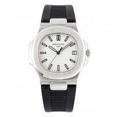 Nautilus Jumbo 5711/1A White Dial on Rubber Strap