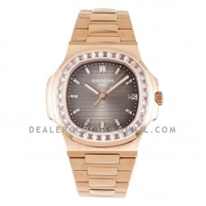 Nautilus Jumbo 5711/1R-001 Brown Dial with Diamond Bezel
