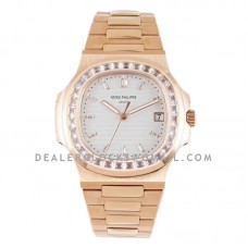 Nautilus Jumbo 5711/1R White Dial with Diamond Bezel