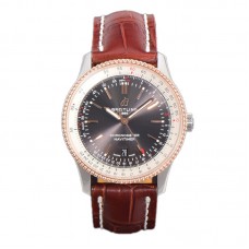 Navitimer Automatic 41 Slate Grey and White Dial in Steel/Rose Gold