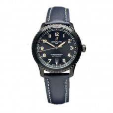Navitimer Aviator 8 Automatic 41 Black Dial in PVD on Blue Leather Strap
