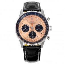 Navitimer B01 Chronograph 43 Copper Dial in Steel on Leather Strap Ref. AB0138241K1P1