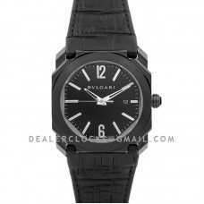 Octo Solotempo DLC Black Dial with Silver Markers on Black Leather Strap Octo Solotempo DLC Black Dial with Silver Markers on Black Leather Strap