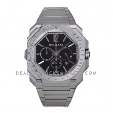 Octo Velocissimo Chronograph Steel Black Dial on Bracelet