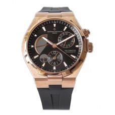 Overseas Dual Time Black Dial in Rose Gold on Rubber Strap Overseas Dual Time Black Dial in Rose Gold on Rubber Strap