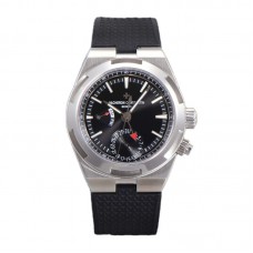 Overseas Dual Time Black Dial in Steel Ref. 7900V/110A-B546 on Rubber Strap Overseas Dual Time Black Dial in Steel Ref. 7900V/110A-B546 on Rubber Strap