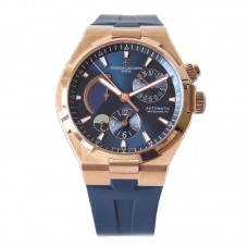 Overseas Dual Time Blue Dial in Rose Gold on Rubber Strap Overseas Dual Time Blue Dial in Rose Gold on Rubber Strap