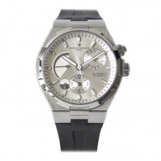 Overseas Dual Time White Dial in Steel on Rubber Strap Overseas Dual Time White Dial in Steel on Rubber Strap