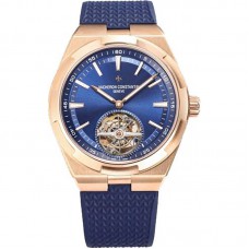 Overseas Tourbillion in Pink Gold on Blue Rubber Strap Overseas Tourbillion in Pink Gold on Blue Rubber Strap