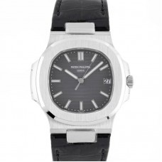 Nautilus Jumbo 5711 Grey Dial in Steel with Black Leather Strap Nautilus Jumbo 5711 Grey Dial in Steel with Black Leather Strap