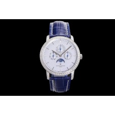 Patrimony Perpetual Calendar Ultra-Thin White Dial in White Gold with Diamond Bezel Patrimony Perpetual Calendar Ultra-Thin White Dial in White Gold with Diamond Bezel