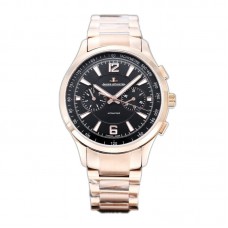 Polaris Chronograph Black Dial in Rose Gold on Bracelet