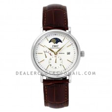Portofino Hand Wound Moon Phrase IW516401 White Dial in Steel Portofino Hand Wound Moon Phrase IW516401 White Dial in Steel