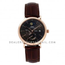 Portofino Hand Wound Moon Phrase IW516403 Black Dial in Rose Gold Portofino Hand Wound Moon Phrase IW516403 Black Dial in Rose Gold