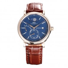 Portofino Hand Wound Moon Phrase IW516407 Blue Dial in Rose Gold Portofino Hand Wound Moon Phrase IW516407 Blue Dial in Rose Gold