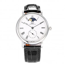 Portofino Hand Wound Moon Phrase IW554805 White Dial in Steel Portofino Hand Wound Moon Phrase IW554805 White Dial in Steel