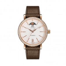 Portofino IW6596 Automatic Moon Phase 37 White Dial in Rose Gold on Brown Leather Strap Portofino IW6596 Automatic Moon Phase 37 White Dial in Rose Gold on Brown Leather Strap