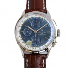 Premier B01 Chronograph 42 Blue Dial on Leather Strap Ref. A13315351C1X2