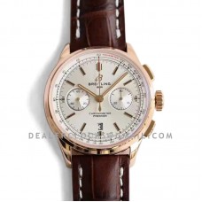 Premier B01 Chronograph 42 Silver Dial in Red Gold Ref: RB0118371G1P1