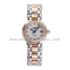 Primaluna MOP White Dial with Diamond Markers and Diamond Bezel in Rose Gold