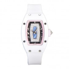 RM 007 Automatic Ladies White Ceramic Pink