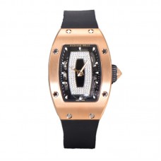 RM 007 Automatic Ladies in Rose Gold on Black Rubber Strap