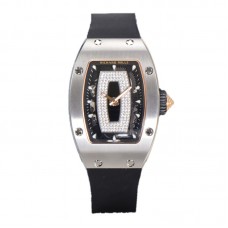 RM 007 Automatic Ladies in Steel on Black Rubber Strap