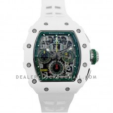 RM 011-02 Le Mans Classic Chronograph in Green on White Rubber Strap RM 011-02 Le Mans Classic Chronograph in Green on White Rubber Strap