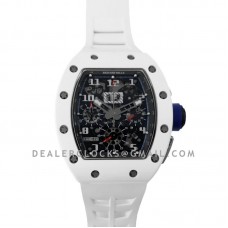RM 011 Saint Tropez Polo Club White ATZ Ceramic and Titanium on White Rubber Strap RM 011 Saint Tropez Polo Club White ATZ Ceramic and Titanium on White Rubber Strap