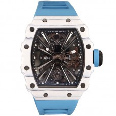 RM 012-01 Tourbillon White NTPT Carbon on Blue Rubber Strap RM 012-01 Tourbillon White NTPT Carbon on Blue Rubber Strap