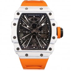 RM 012-01 Tourbillon White NTPT Carbon on Orange Rubber Strap RM 012-01 Tourbillon White NTPT Carbon on Orange Rubber Strap
