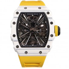 RM 012-01 Tourbillon White NTPT Carbon on Yellow Rubber Strap RM 012-01 Tourbillon White NTPT Carbon on Yellow Rubber Strap