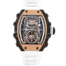 RM 021-01 Tourbillon Aerodyne in Rose Gold on White Rubber Strap RM 021-01 Tourbillon Aerodyne in Rose Gold on White Rubber Strap