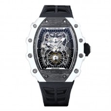 RM 021-02 Tourbillon Aerodyne on White Quartz on Black Rubber Strap RM 021-02 Tourbillon Aerodyne on White Quartz on Black Rubber Strap
