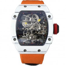 RM 027-02 Tourbillon Rafael Nadal White NTPT on Orange Nylon Strap RM 027-02 Tourbillon Rafael Nadal White NTPT on Orange Nylon Strap