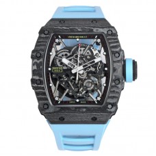 RM 035-02 Rafael Nadal NTPT Carbon on Blue Rubber Strap