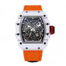 RM 035-01 Rafael Nadal White NTPT on Orange Nylon Strap RM 035-01 Rafael Nadal White NTPT on Orange Nylon Strap