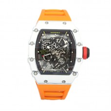 RM 035-01 Rafael Nadal White NTPT on Orange Rubber Strap RM 035-01 Rafael Nadal White NTPT on Orange Rubber Strap