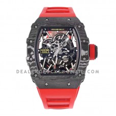 RM 035-02 Rafael Nadal NTPT Carbon on Red Rubber Strap