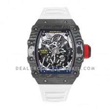 RM 035-02 Rafael Nadal NTPT Carbon on White Rubber Strap