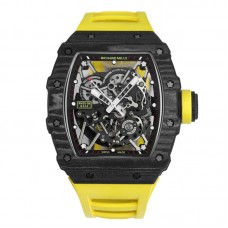 RM 035-02 Rafael Nadal NTPT Carbon on Yellow Rubber Strap RM 035-02 Rafael Nadal NTPT Carbon on Yellow Rubber Strap