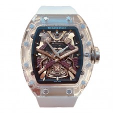 RM 047 Tourbillon Samurai Sapphire on White Rubber Strap