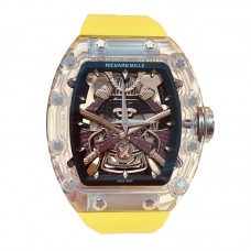 RM 047 Tourbillon Samurai Sapphire on Yellow Rubber Strap