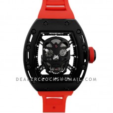 RM 052-01 Tourbillon Black Skull in PVD on Red Rubber Strap RM 052-01 Tourbillon Black Skull in PVD on Red Rubber Strap